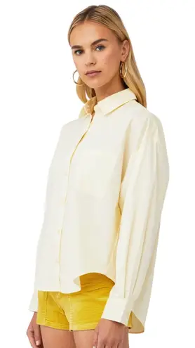 Pistola Sloane oversized buttondown Shirt in Butter yellow size Large f#BTRYL