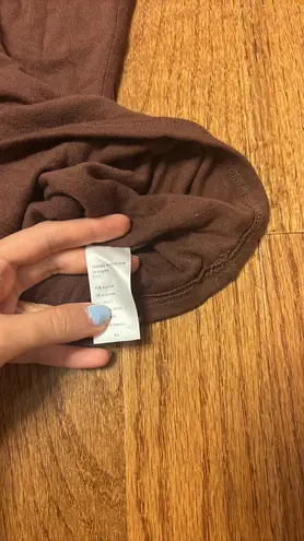 Naked Wardrobe Bae-sic brown midi pencil skirt - XS