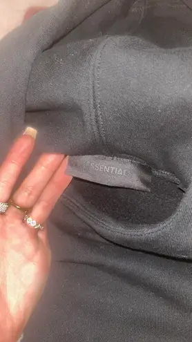 Essential Fear of God Essentials Nylon Fleece Hoodie 'Jet Black/Jet Black'