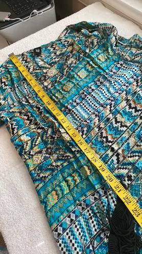 Love Tease shawl southwestern print fringed shirt sleeves longer in back Sz SM