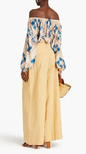 Ulla Johnson Nadya Silk On/Off Shoulder Blouse in Fossil peach blue size 2 XS/S - Image 11