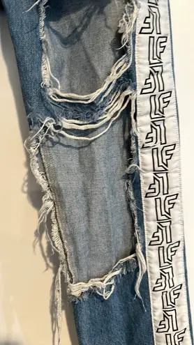 LF Jeans Distressed Ripped With logo On Side