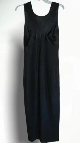 Vintage Ever Beauty Black Knit & Satin Sleeveless Formal Maxi Dress Size 6