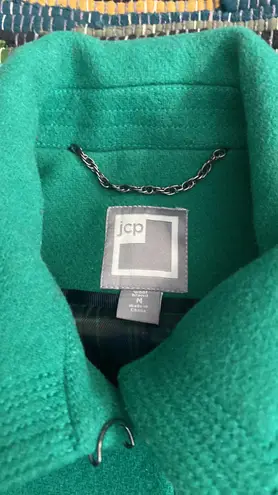 Jcpenney Green Teal Wool Blend Pea Coat Size Medium