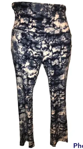 Bobbie Brooks Tie Dye Yoga Pants w/Fold Over Waistband Sz M Blue Size M