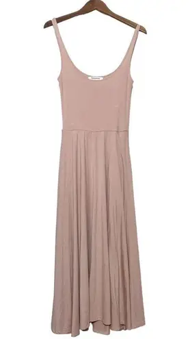 Reformation  Mary Tencel Midi Fit & Flare Tank Dress Blush Pockets Small