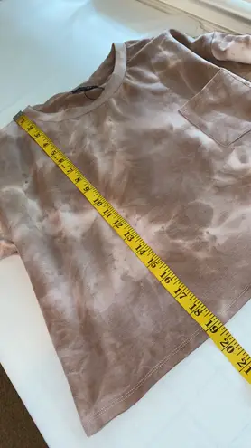 PaperMoon T-shirt cropped long sleeve tie-dye look crewneck size large NWT