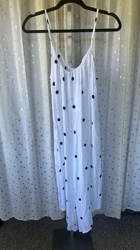 Ava Sky Fighting Eel Polka Dot Hawaiian Midi Jumpsuit Romper Pockets XS White