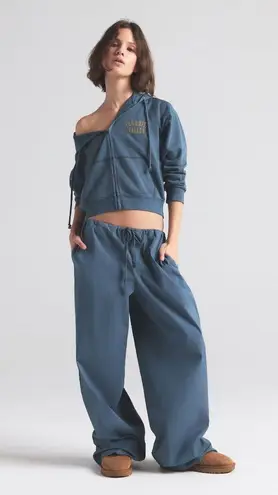 SKIMS Cotton Poplin Straight Leg Pant in Harbor, Size Medium