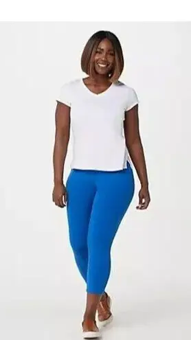 LOGO By Lori Goldstein Womens LOGO Blue by Lori Goldstein Tall Cropped Leggings New XST XS Tall Pant