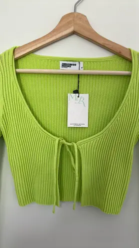 Mistress Rocks Tenderness Lime Ribbed Knit Top