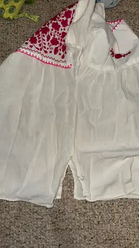 Pink and White Handmade top Size M