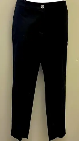 MICHAEL Michael Kors Black Cotton Button & Zipper Straight Dress Pants