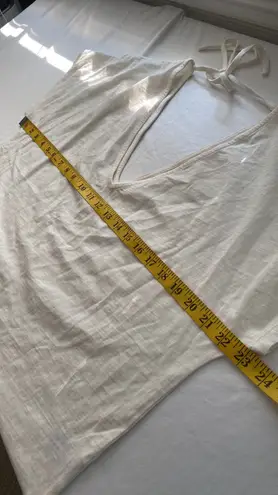 Boden USA Boden blouse short sleeve deep V-neckline front/back tie 100% cotton Sz 8 NWT