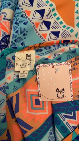Pink Owl cold shoulder Aztec print blouse Small
