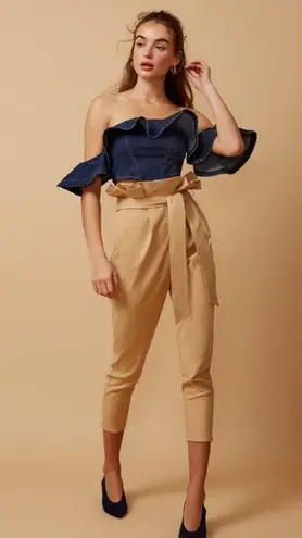 Finders Keepers High Waisted Ophelia Cropped Trouser Pants Size M Preowned