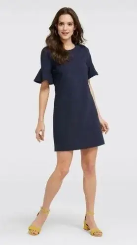 Draper James Navy Blue Short Bell Sleeve Ponte Knit Shift Dress Sz.XXL