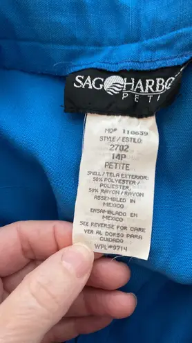 Sag Harbor Petites pants pleated front button/zip closure high rise size 14 pet