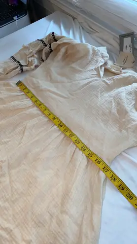 Andthewhy blouse peasant style long sleeve skirted 100% cotton size small NWT