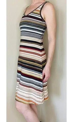 Karen Kane Colorful Chevron Stripes Printed Knee-Length Preppy Sleeveless Dress