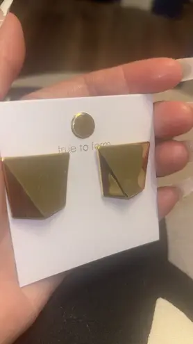 Gorjana gold brass plated abstract Earrings