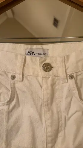 ZARA White Straight Leg Jeans