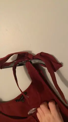 English Factory NEW Mixed Media Henley Tank in Maroon