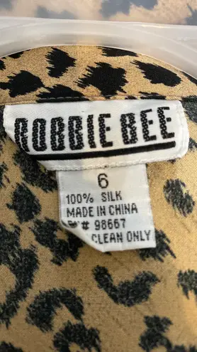 Robbie Bee Vintage animal print silk dress. Size 6