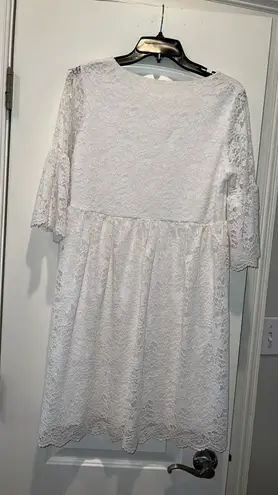 M T S White Lace Dress - Image 4