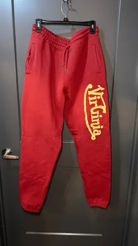 Red Joggers with Bold Yellow Logo Size L