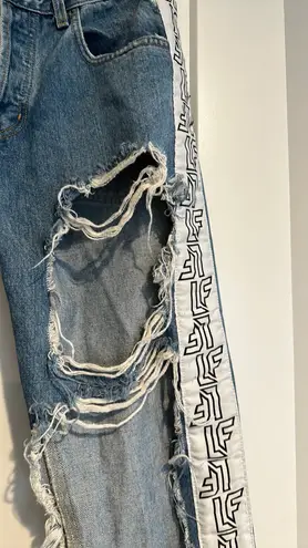 LF Jeans Distressed Ripped With logo On Side