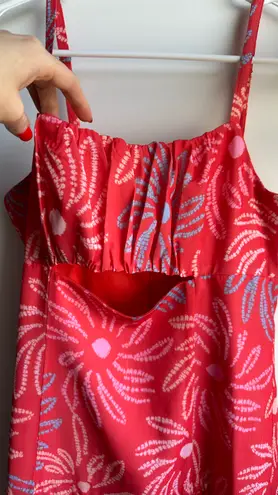 Likely Red Mutlicolor Ruffle Dress