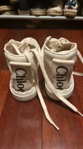 Chloé 🆕 Chloe | Lauren Lace Sneaker Hightop Cream 35 New