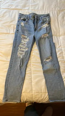 American Eagle Stretch Ripped Mom Jeans