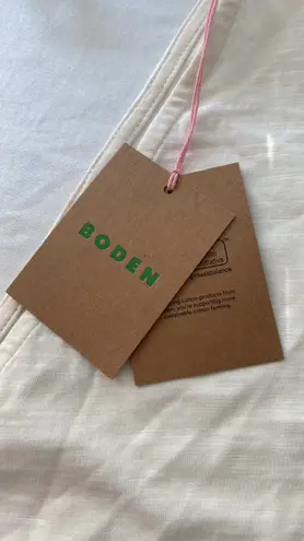 Boden USA Boden blouse short sleeve deep V-neckline front/back tie 100% cotton Sz 8 NWT