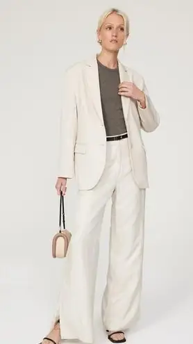 ANINE BING Women's Off-White Wide-Leg Front Zipper Lyra Trousers Pants Size 34