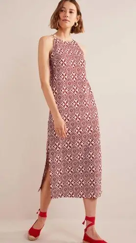 Boden USA Boden Racer Neck Jersey Midi Dress Poinsettia Size 2