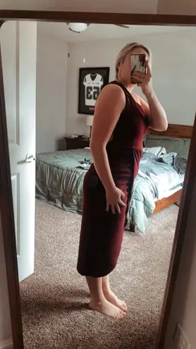 Lulus Burgundy Asymmetrical Dress