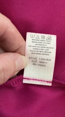 Briggs button down blouse petite long sleeve large buttons VTG 80s/90s Sz LG PET Pink