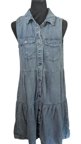 Velvet Heart Sleeveless Tiered Denim Tencel Dress M