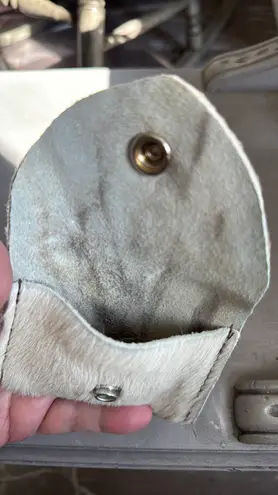 Boutique Hair on Hide Genuine Leather Card Holder with snap closure. Made in USA