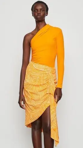 Bailey44 NWT Bailey 44 ruched orange midi skirt