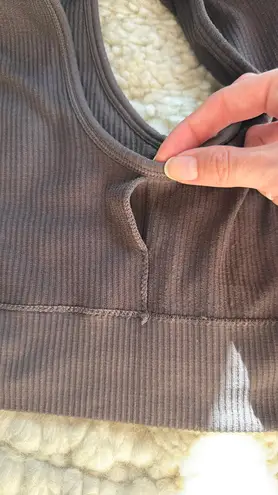 SKIMS  Ribbed Brown No Bra Top