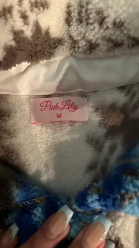 Pink Lily  Western Fleece Jacket Button Up - Image 2