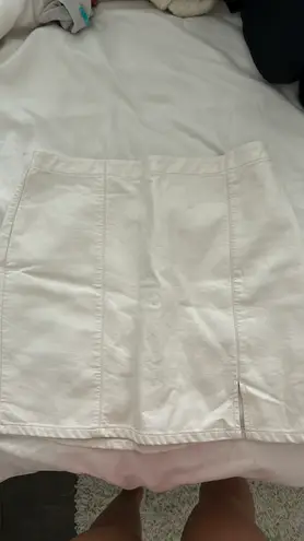 Forever 21 Cream Leather Mini Skirt