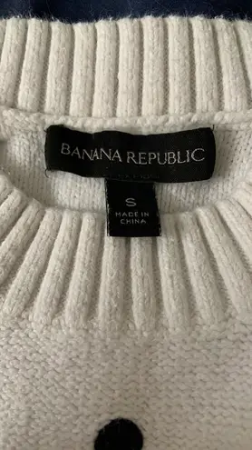 Banana Republic Ivory Sweater with Black Dots