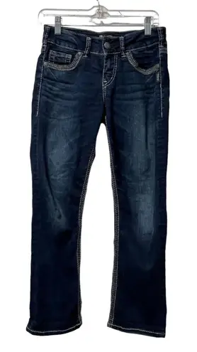 Silver Jeans Suki Capri Denim Cropped Jeans Size W26 Stretch Preppy City Party