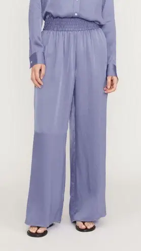 Everlane NEW The Satin High Rise Wide Leg Pull On Pants Cornflower Blue