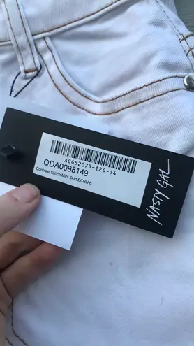 Nasty Gal White Denim Mini Skirt