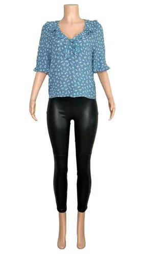 Sézane Pomme Blouse, Mini Blue Flower, FR38/US6